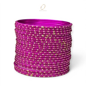 Designer Fashion Indian Jewelry Pink Gold Plated Bangles Trendy <b>Stack</b> Wedding Anniversary Wear for Women at Wholesale Price - Product Image 2