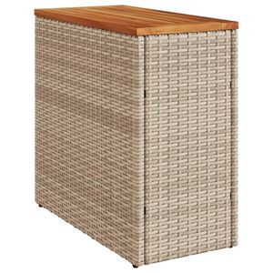 Piedi regolabili PE Rattan giardino tavolino Beige e marrone tavoli da esterno con piedini piccoli - Product Image 2