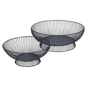 Panier à fruits en fer au design minimaliste pour l'organisation du comptoir de cuisine moderne et la présentation décorative des aliments - Product Image 2