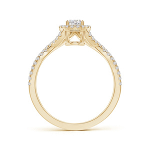 Anillo de Compromiso con Diamante Corte Pera y Banda Trenzada en Oro Amarillo, Joyería de Lujo para Mujer, Certificado IGI, 10K 14K 18K 925 935 Plata - Product Image 3