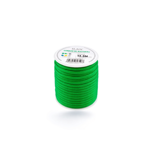 Corda da marinaio Ilan 4mm 14.3m verde per la creazione di braccialetti - Product Image 1