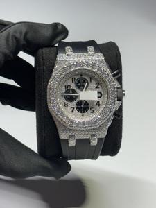 Reloj Infinity Gems R& Moissanite con Cuarzo Tallado, 41 mm, Correa de 20 mm, Resistente al Agua, Estilo Hip-Hop, Reloj de Lujo para Hombre/Mujer/Unisex - Product Image 1