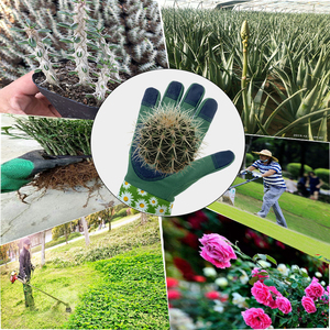 Guantes de Jardinería Elásticos con Rayas Verdes y Refuerzo en la Palma, Material de Poliéster/Algodón/Metálico para Uso Doméstico en Verano - Product Image 6