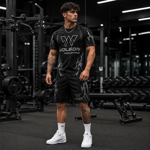 <b>Men</b>’s Compression <b>Shorts</b> <b>and</b> Shirt Breathable Stretch Gym Workout Fitness Training Sportswear <b>Set</b> for Athletic Performance. - Product Image 3