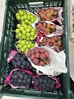 Briljante kwaliteit, geweldige kwaliteit, uitgebreide variëteit Japanse vruchten, groene, zwarte, rode verse druiven, importeur