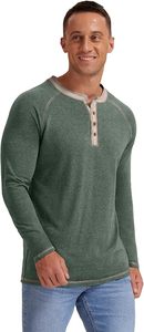 เสื้อยืดแขนยาว/แขนสั้นทรงเฮนลีย์สำหรับผู้ชาย ผ้าฝ้าย เสื้อลำลอง - Product Image 6