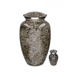 Urna Funeraria de Latón Grabada con Motivos de Granos para Cenizas, Urna de Cremación de Latón Brillante en Color Atractivo - Product Image 2