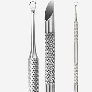 Pousse-cuticules professionnel en acier inoxydable à double extrémité, outil de manucure, prise en main confortable, soin des ongles - Product Image 4