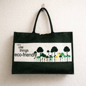 Grand sac fourre-tout en jute durable, motif personnalisable |   Poche avant avec fermeture éclair, poignées de longueur standard |   Utilisation quotidienne Plage Shopping - Product Image 5