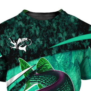 เสื้อยืดลำลองผู้ชายสำหรับใส่เล่นกีฬาตกปลา ออกแบบลายพิมพ์แบบซับลิเมชั่นตามสั่ง ใส่สบาย แห้งเร็ว เหมาะสำหรับใส่กลางแจ้งในฤดูร้อน - Product Image 2