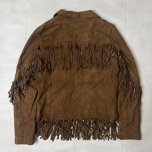 Chaqueta de cuero de gamuza estilo western vintage con flecos para hombre y mujer, producción OEM - Product Image 6