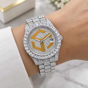 Luxury Stainless Steel Moissanite Diamond <b>Iced</b> <b>Out</b> <b>Watch</b> Men Women Fashion Wristwatch - Product Image 2