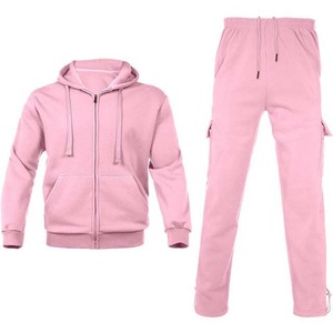 Ensemble de survêtement streetwear pour homme, pantalon évasé et pantalon de jogging, sweat à capuche, 100% coton respirant, fermeture éclair, très tendance - Product Image 1