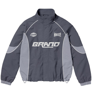 Ensemble de survêtement en nylon surdimensionné pour homme, veste coupe-vent réfléchissante zippée, ensemble de jogging, fabricant OEM en gros - Product Image 4