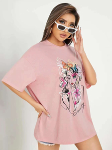 New Casual Designer T-Shirt Luxury <b>Round</b> Neck Printing Designer Clothes For Ladies Wholesale Streetwear Plus Size Women T Shirt - Product Image 6