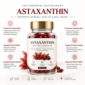 Capsules de Softgel d'Astaxanthine 12mg les plus vendues, Astaxanthine Naturelle en Softgel pour la Santé des Yeux, des Articulations et de la Peau - Product Image 3