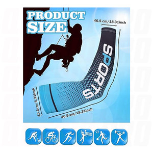 Manchons de bras imprimés numériquement, rafraîchissants, anti-UV, de compression sportive, pour hommes et femmes, élastiques, antidérapants, en soie glacée - Product Image 6