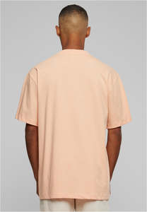 เสื้อยืดโอเวอร์ไซส์สีพีชสำหรับผู้ชาย ผ้าฝ้าย 100% ทรงหลวมไหล่ตก พิมพ์โลโก้ตามสั่ง เสื้อยืดสตรีทแวร์เรียบง่าย รับผลิตแบบ OEM จำนวนมาก - Product Image 2