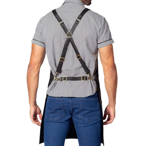 Tablier en cuir avec plusieurs poches, style classique durable, idéal pour la cuisine et le travail - Product Image 5