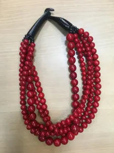Collar de Cuentas de Resina Acrílica Geométrico Vintage Estilo Boho Chic, Diseño Único, Pieza de Joyería Artística, Regalo Perfecto Unisex para Cumpleaños - Product Image 3