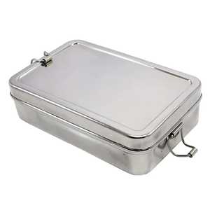 Boîte à lunch portable en acier inoxydable rectangulaire à plusieurs étages (plus de 3 niveaux), étanche, écologique, multi-couches, en métal, pour l'école et le bureau - Product Image 5