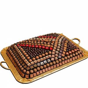 Bandeja de Metal para Chocolate de Calidad Premium, Elegante Plato Rectangular Dorado de Diseño para Regalos, Venta al por Mayor y Eventos a un Precio Razonable - Product Image 1