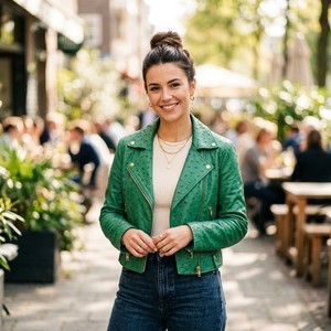 <b>Leather</b> Spot Women's Cow <b>Leather</b> Embossed Biker <b>Jacket</b> Eco-Friendly <b>Winter</b> Motorcycle <b>Jacket</b> S-3XL - Product Image 4