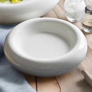 Service de table en céramique blanche de luxe, rond, à double paroi, isolant thermiquement, remplissable à l'eau chaude, pour hôtel et restaurant - Product Image 2