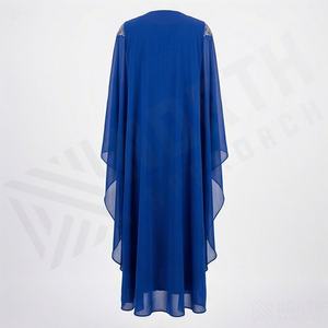 Robe de soirée Abaya Kaftan en mousseline de polyester respirante, grande taille, ornée de strass, pour femmes musulmanes - Product Image 2