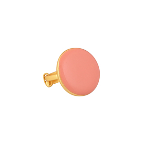 Gold Plated <b>Plain</b> Peach Oval Enamel Adjustable <b>Ring</b> for Women Modern Minimalist Fashion Jewelry Wedding Gift - Product Image 1