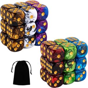 SIDED HANDMADE RESIN PATTERN ECO-friendly Portable 6 Sided Acrylic Round Corner Standard Game D6 Dice for Yahtzee Game - Product Image 3
