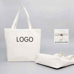 Sacs fourre-tout 100 % coton naturel, durables et légers pour les courses quotidiennes, les voyages et les cadeaux, avec logo et taille personnalisés - Product Image 4