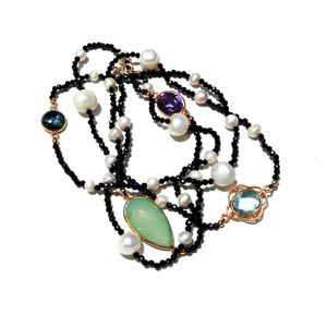 Natural Multicolor Gemstone Beaded <b>Statement</b> <b>Necklace</b> 925 Sterling Silver Handmade Bohemian Style Unisex Third Party Certified - Product Image 6
