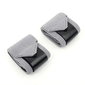 Bandes de poignet élastiques réglables antidérapantes pour l'entraînement en salle de sport, équipement d'entraînement confortable en néoprène, logo personnalisé, fitness - Product Image 2