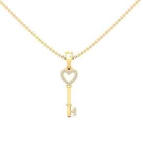 Collier pendentif cœur en argent massif 925 avec diamant de laboratoire, plaqué or jaune, bijoux fins certifiés IGI, cadeau d'anniversaire de luxe - Product Image 1