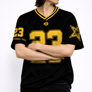 Camiseta Deportiva Unisex Personalizada de Fútbol Americano con Malla Negra y Amarilla, Tendencia 2026, Fabricación al por Mayor con Etiqueta Privada OEM ODM - Product Image 2