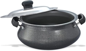 Olla de Cocina Metálica Antiadherente Duradera con Tapa de Acero Inoxidable y Mango de Plástico/Silicona, Olla para Sopa, Cacerola, Juego de Utensilios de Cocina con Cuchara - Product Image 4