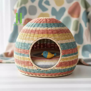 Cute Cat Pet <b>Bed</b> Cat Basket <b>Nest</b> Durable Rattan Cat Carrier for Travel Variety of Color and Dimension OEM Design Made in Vietnam - Product Image 1