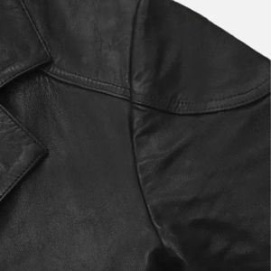 Abrigo largo de cuero, chaqueta larga de cuero, abrigo largo de cuero genuino personalizable para hombre, gabardina de cuero. - Product Image 3