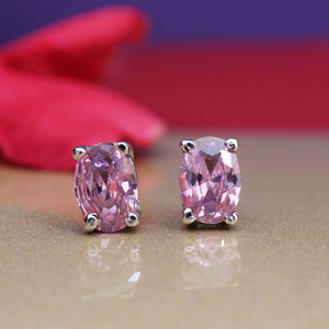Boucles d'oreilles créoles en saphir rose du Rajasthan, bijoux en argent sterling 925 pour femmes et filles, à porter lors de mariages, cadeau - Product Image 3