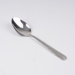 Juego de cucharas de acero inoxidable con mangos martillados, acabado pulido de alto brillo, resistentes al óxido, para ocasiones de boda. - Product Image 3