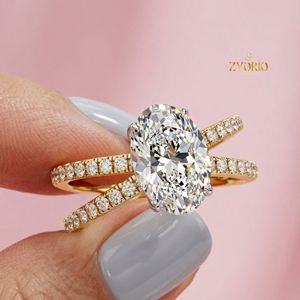 แหวนหมั้นทรงมาร์คีส์คัท ประดับเพชรแบบฮาโล ตัวเรือนทอง 14K แบบแยกส่วน ฝังเพชรแบบพาเว่ - Product Image 2