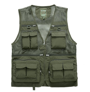 Chaleco Clásico Multibolsillos para Hombre, Chaqueta Informal de Reportero para Exteriores, Chaleco de Seguridad al por Mayor con Bolsillo de Malla - Product Image 1