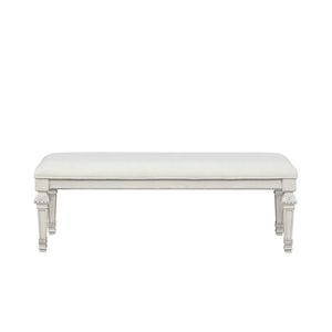 La tradizionale panca da camera da letto bianco crema con pomelli rotondi con finitura in metallo argento con bottone diamantato aggiunge un Look tradizionale classico - Product Image 2