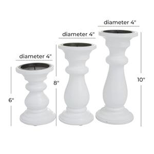 ชุดเชิงเทียนไม้มะม่วงสีขาวเนื้อแข็ง ทำด้วยมือ ทนทาน 3 ชิ้น ปรับแต่งได้ สไตล์วินเทจ สำหรับงานแต่งงาน วันหยุด โบสถ์ โต๊ะอาหารประจำวัน - Product Image 6