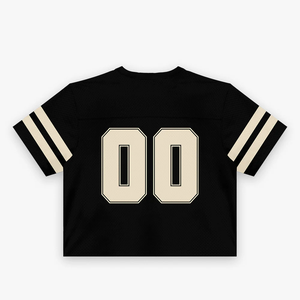 Women's Black <b>Mesh</b> <b>Crop</b> <b>Top</b> Short Sleeve Crew Neck Sporty Style Number 00 Breathable Regular Fit All Seasons - Product Image 2