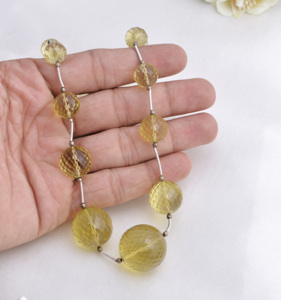 ลูกบอลควอตซ์เลมอนทรงเหลี่ยม, อัญมณีธรรมชาติ, สำหรับทำเครื่องประดับ, ลูกบอลควอตซ์อัญมณีสำหรับทำเครื่องประดับชั้นดี - Product Image 5