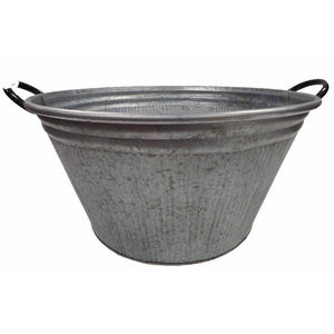 Bacs à vin ovales en métal galvanisé avec poignées en corde pour la décoration d'événements, bacs à vin en métal blanc, jardinières et seaux à glace avec poignées en jute - Product Image 3