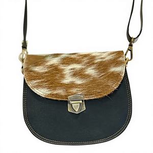 Sac à bandoulière en cuir véritable fait main pour femme, modèle 2026, en cuir de vachette et fourrure, petit sac bandoulière unique en cuir pour femme, en promotion - Product Image 1