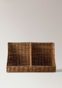 Handwoven Rattan Magazine <b>Holder</b> Wicker File Organizer Basket Desktop <b>Document</b> Storage Rack Home Kid Storage Decor - Product Image 2